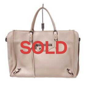 BALENCIAGA Papier Beige Leather - Tote Bag 407-080625